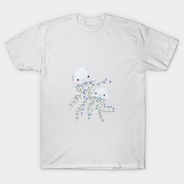 Flower Jellyfishes T-Shirt by sannadorable